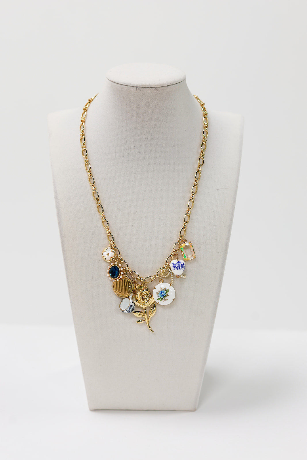 9 charm Custom Necklace: Pendant + 8 Charms