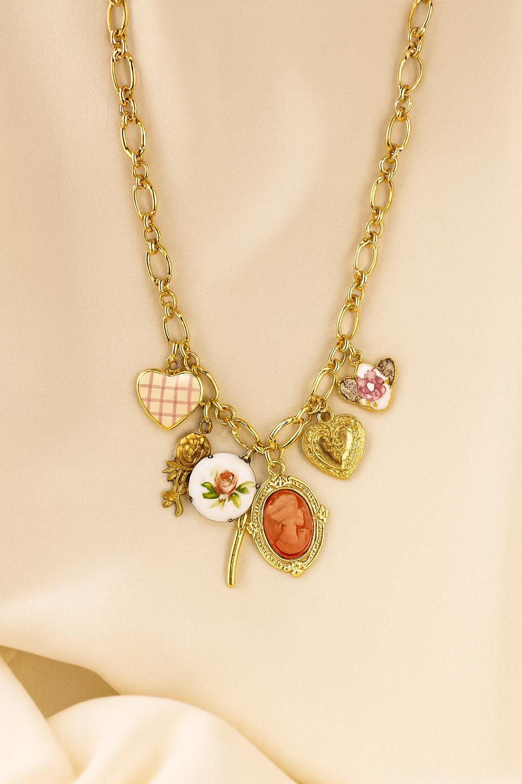 7 Charm Custom Neckace: Pendant + 6 Charms